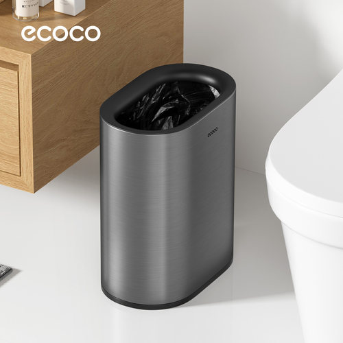 ecoco不锈钢垃圾桶家用卫生间专用厕所高颜值专用高端大气上档次