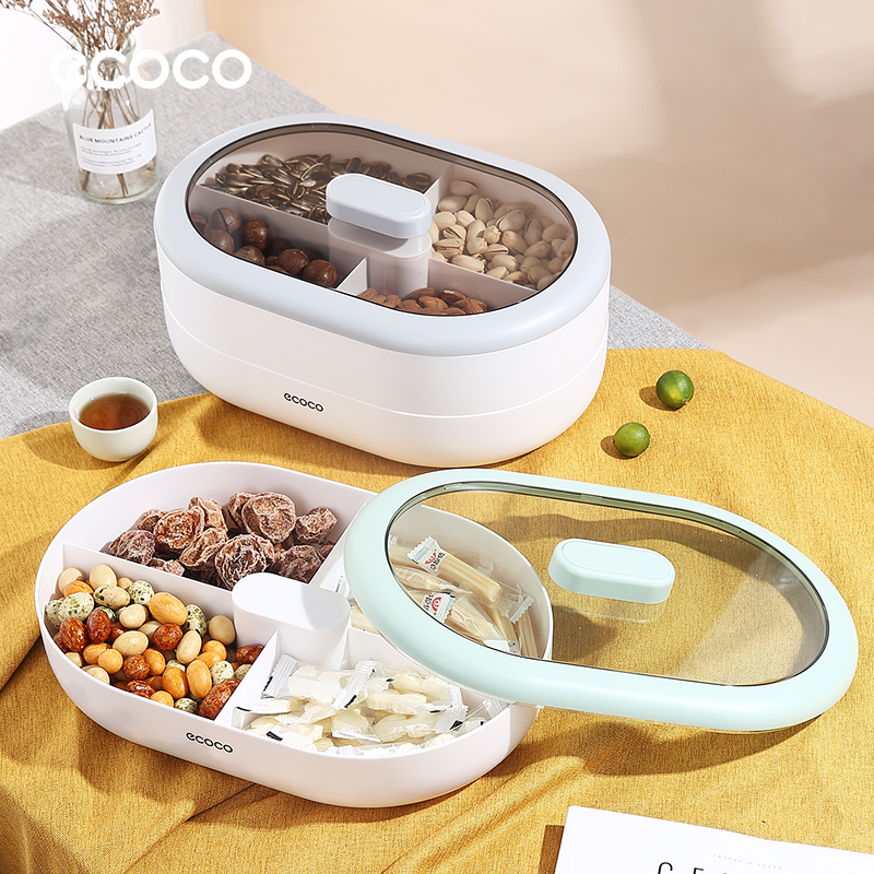 ecoco大号果盆4分格收纳牙签