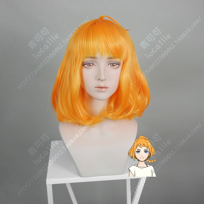DECA-DENCE没落要塞枣荧光橙色万用cos假发女短发cosplay辫子帅气