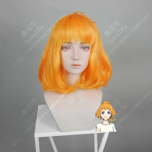 DECA-DENCE没落要塞枣荧光橙色万用cos假发女短发cosplay辫子帅气
