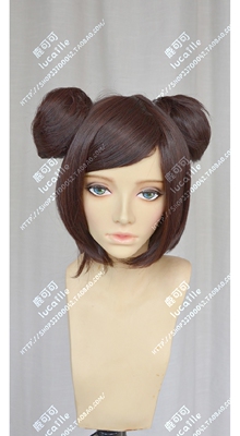 火影忍者Naruto天天收脸短发双发包帅气暖棕cos女动漫cosplay假发