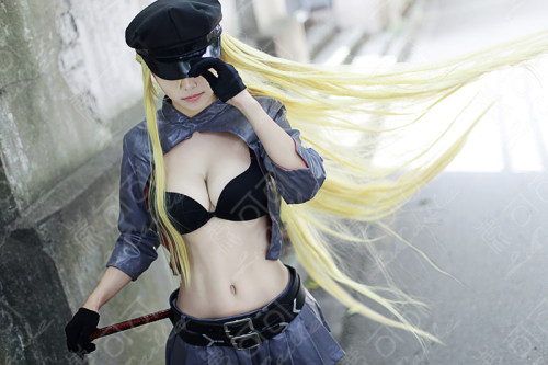 野良神毘沙门天威娜贵族金120cm直发女王造型cosplay假发
