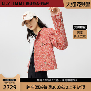 LILY2022冬新款 IMMI合作设计师系列 女装 LILYx 气质圆领短外套