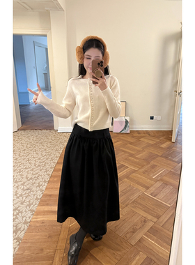 冬日好搭子 挺括蓬蓬裙女秋冬款极简高级感半身裙褶皱裙 AFM定制