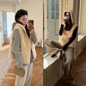 年度Top喜爱单品 宝宝袋全羊毛带帽马甲皮毛羊羔绒外套 AFM定制