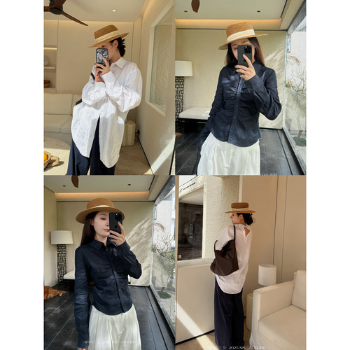 亚麻套组双色双版本风格衬衫