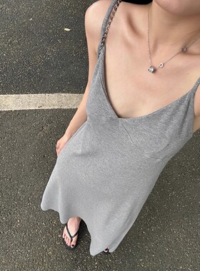 实用卦 duangduang感连衣裙慵懒风裙子女夏吊带裙气质连衣裙夏装