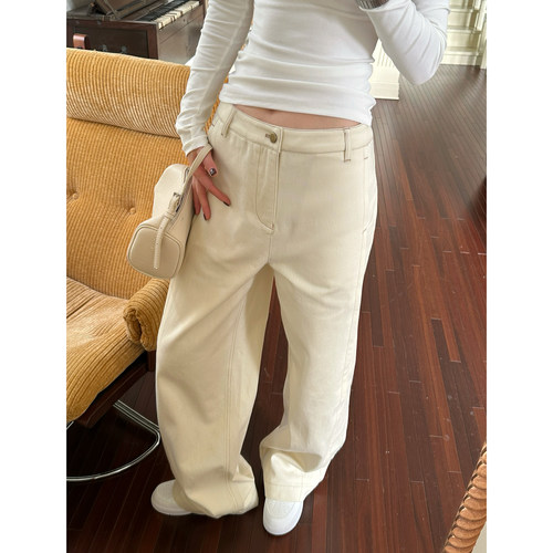 结构线高腰休闲牛仔裤AFM定制