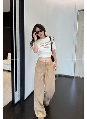 好面料好版型 莱赛尔亚麻挺括垂感直筒中低腰休闲西裤AFM定制