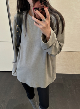 宽松加厚绒感长袖T恤女打底内搭上衣加绒打底 AFM定制遮屁股减龄