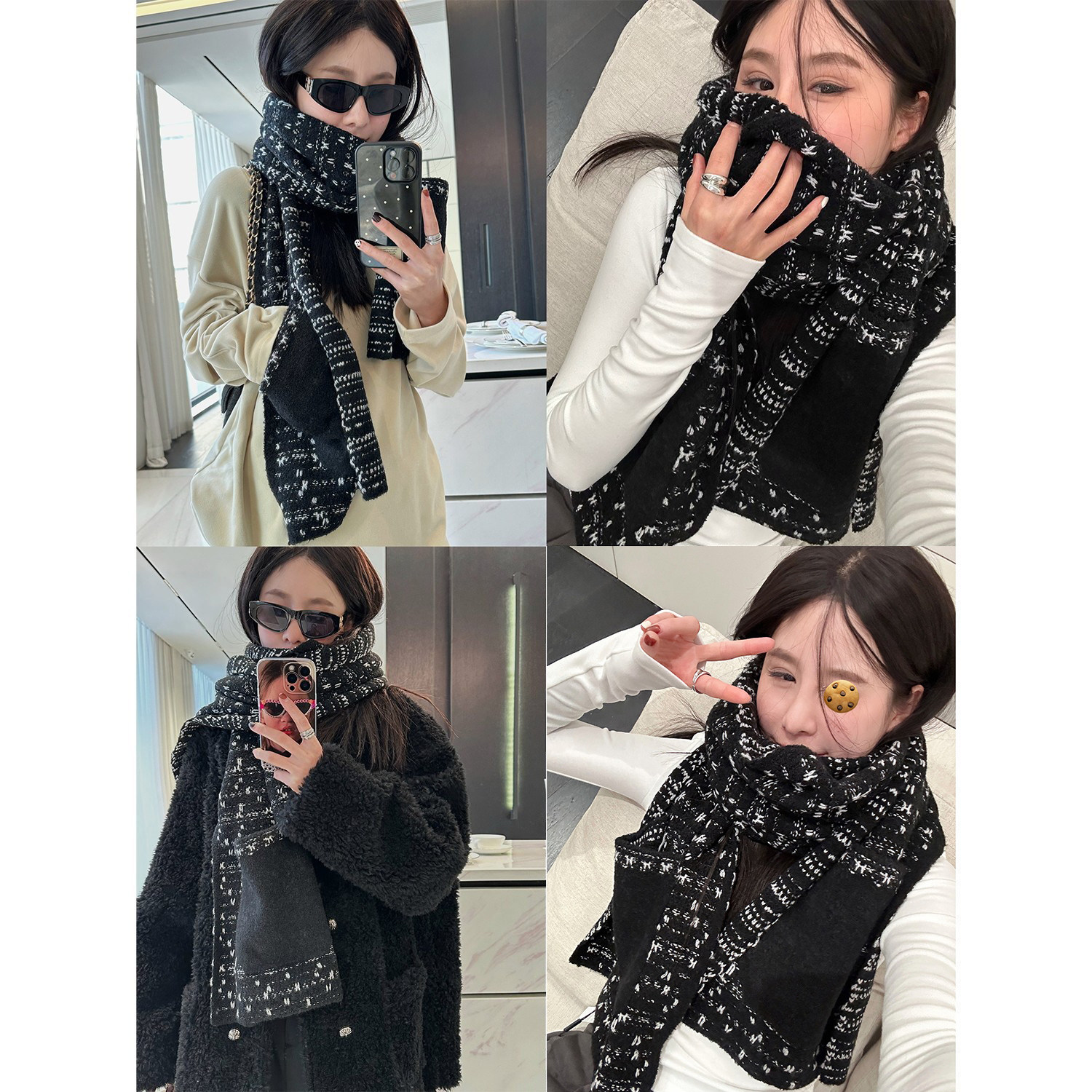 香香围巾百搭加厚保暖围脖