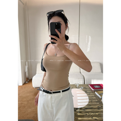 自留3色的好版型胸垫吊带夏外穿