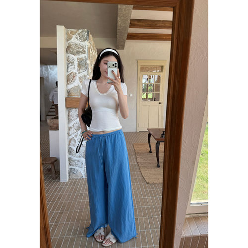 冰皮莱赛尔灯笼宽松垂垂休闲裤