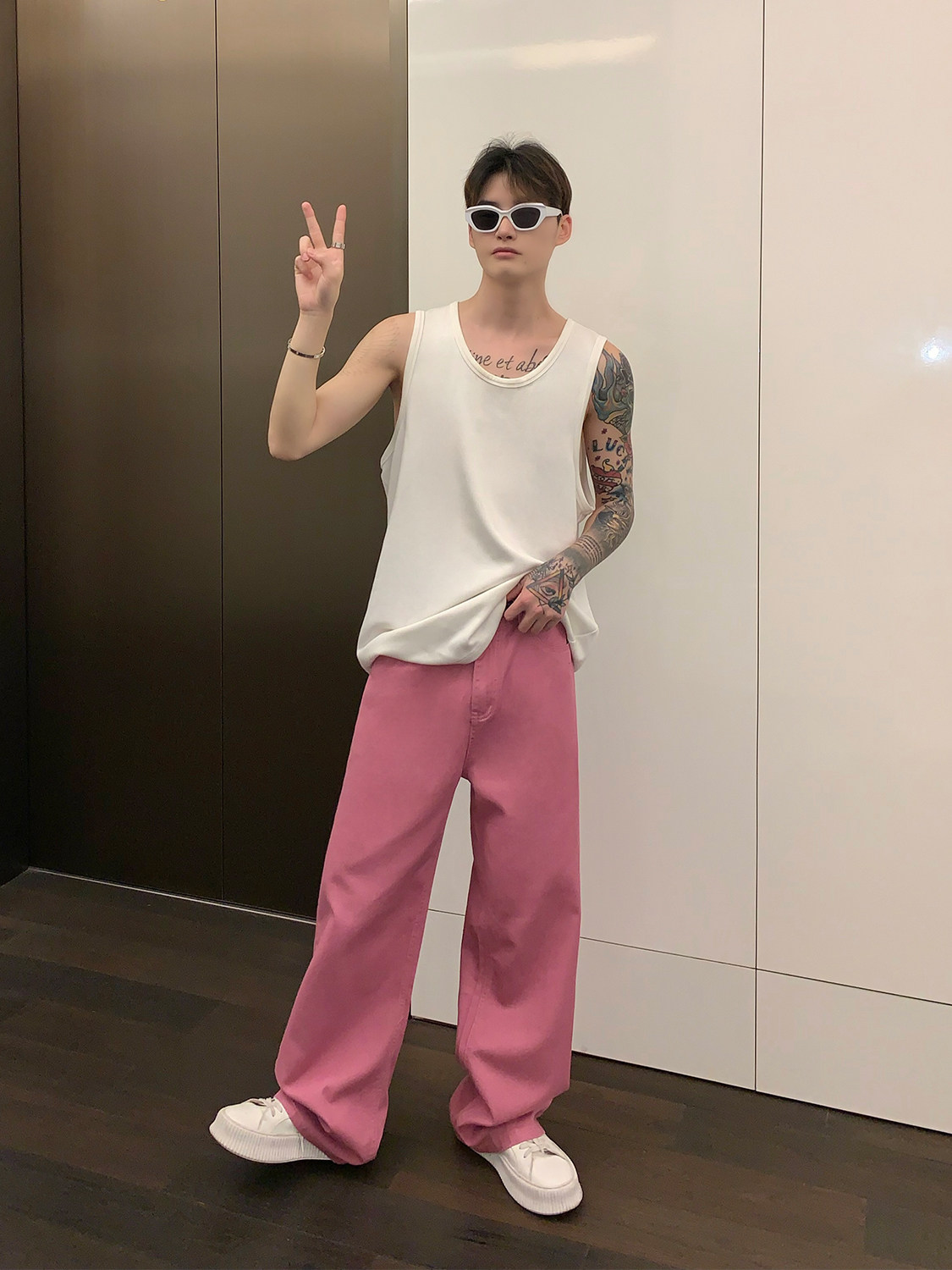 [STAR SAME STYLE]CUIBUJU BASIC THIN FASHION STRAIGHT-LEG WIDE-LEG JEANS COMMUTER VERSATILE SLACKS