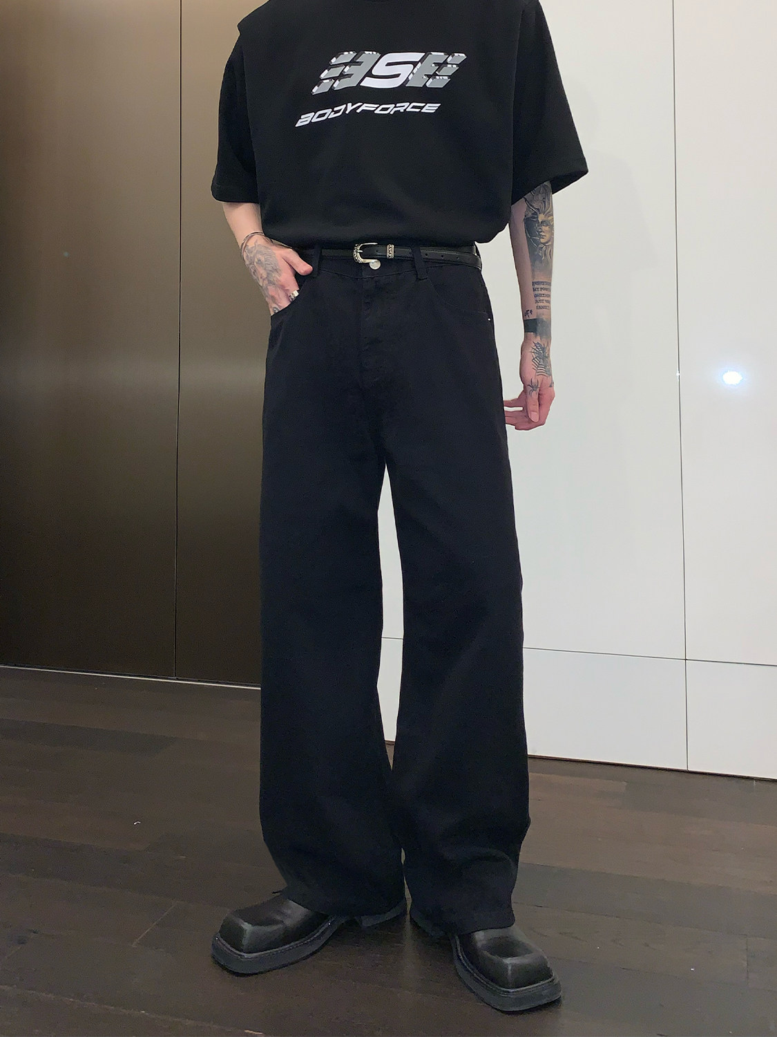 [STAR SAME STYLE]CUIBUJU BASIC THIN FASHION STRAIGHT-LEG WIDE-LEG JEANS COMMUTER VERSATILE SLACKS