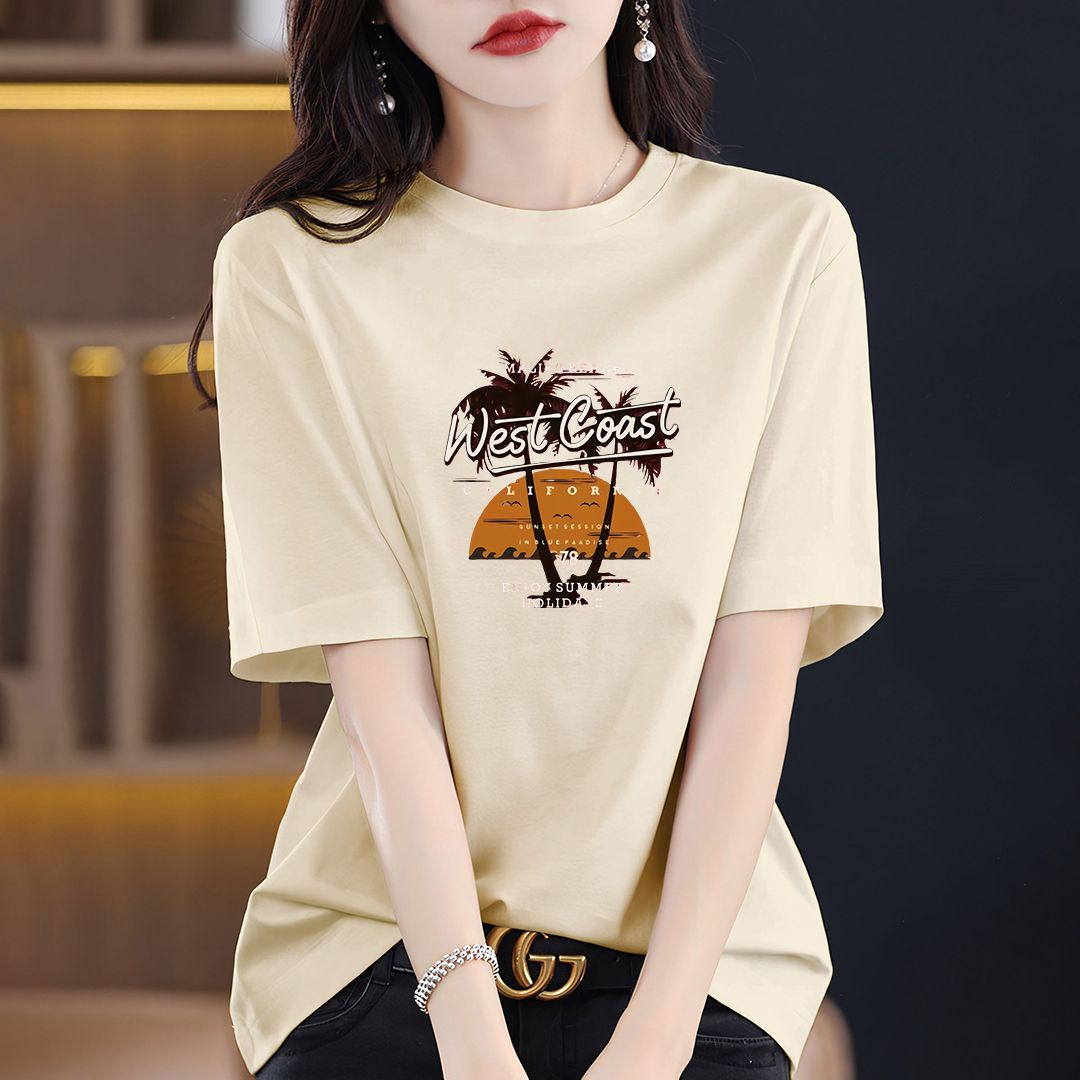 官方正品100%纯棉时尚休闲短袖女