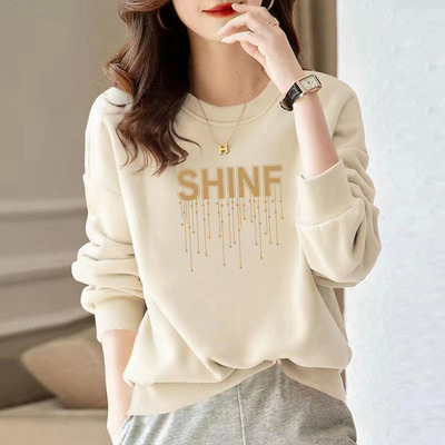 山东即墨源头工厂纯棉卫衣女加绒加厚韩版宽松外套爆款内搭打底衫