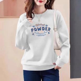 国际品牌即墨纯棉卫衣女2025春秋装新品爆款学生时尚薄款套头上衣