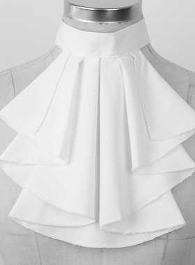 宫廷风雪纺装饰领配饰领巾围巾胸花假衣领白色领口配饰单领假领子