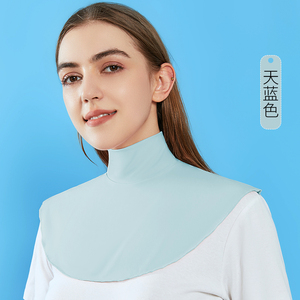 冰丝薄款披肩防晒围脖女夏季户外开车防紫外线护颈假领子防晒脖套