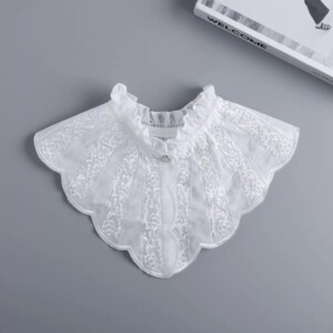 装饰花边领春夏季休闲防走光涤纶布料蕾丝镂空洋气小披肩假领子女