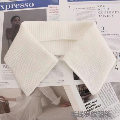 毛线罗纹翻领针织防脏螺纹方领