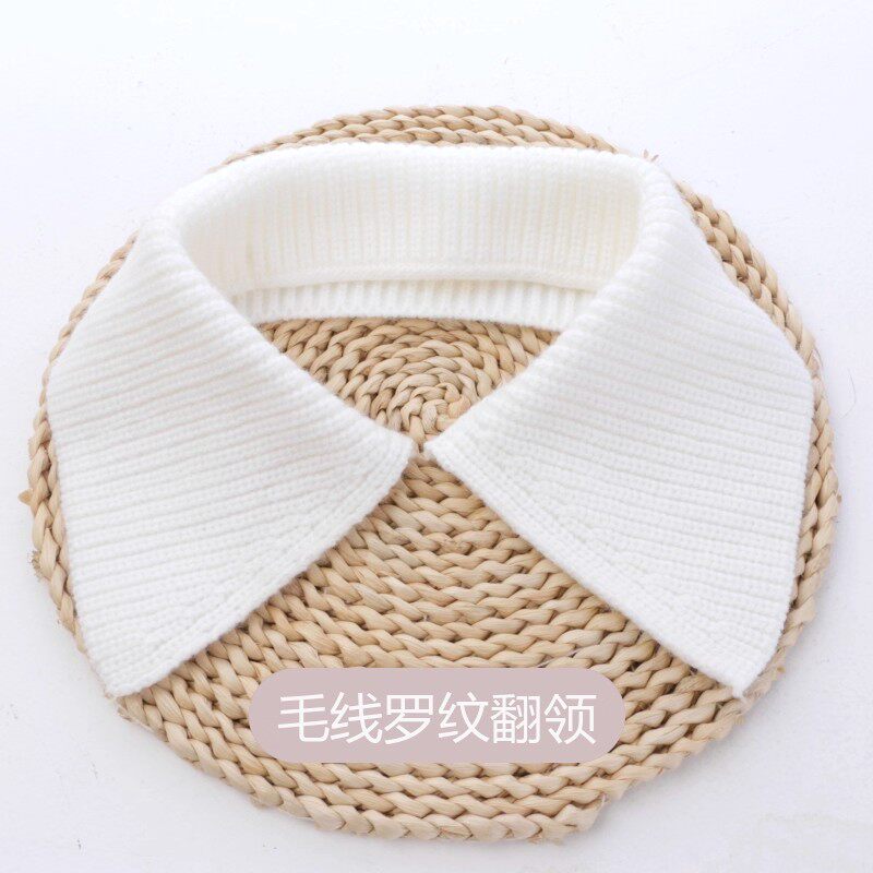 防脏领毛线罗纹翻领螺纹手工布艺方领羽绒服领假领服装辅料尖领女