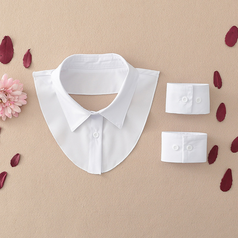 尖领假领子女百搭衬衫领春秋冬多功能装饰搭配假衣领黑色白色蓝色