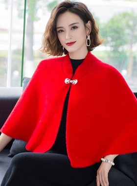 FADEYI小斗篷披肩秋冬季结婚庆妈妈配旗袍礼服高贵外套外搭披风