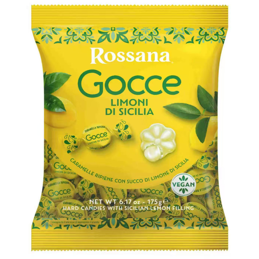 意大利Rossana Gocce糖果柠檬夹心果酱夹心硬糖 零食喜糖150g