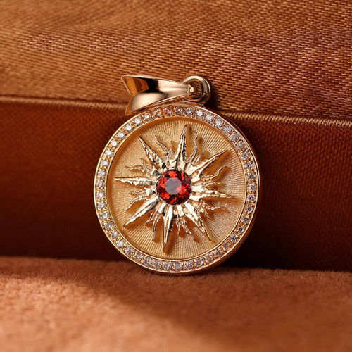 生辰石吊坠18K金女项链生日礼物