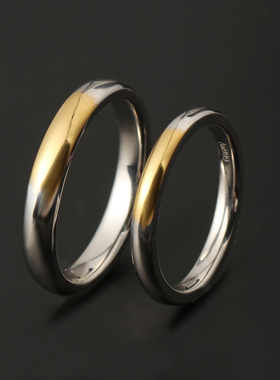 Gold Wedding Ring  纯足金镀银时光褪色戒指日本设计师情侣对戒