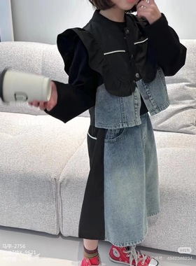 新 啦fu莱 春 牛仔背心套装 超洋气 2756