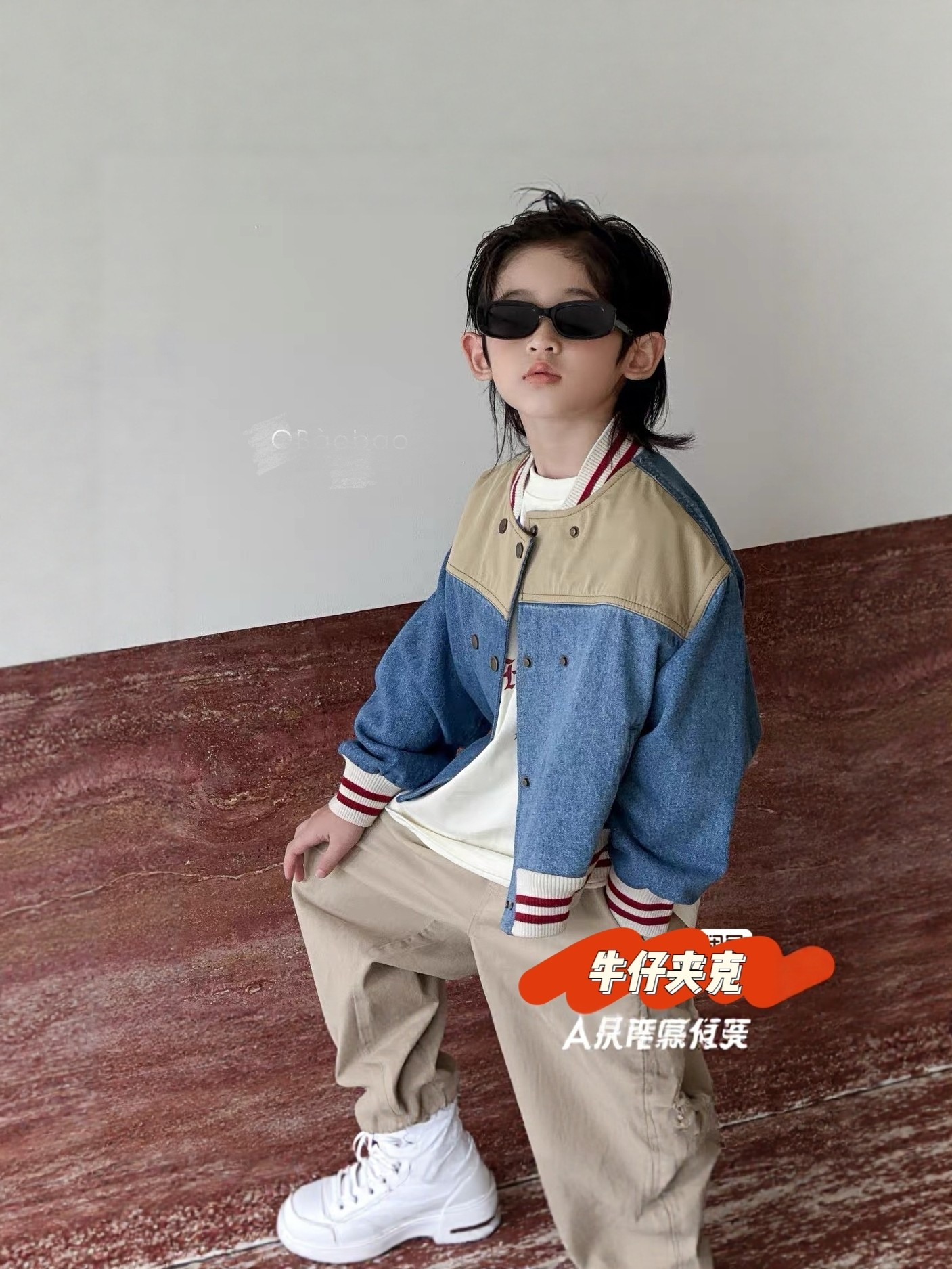 新款 欧bao 牛仔夹克 ，拼接外套，63123,童装/婴儿装/亲子装,夹克/皮衣,淘宝优惠券,粉丝福利购,淘宝优惠卷