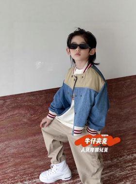 新款 欧bao 牛仔夹克 ，拼接外套，63123