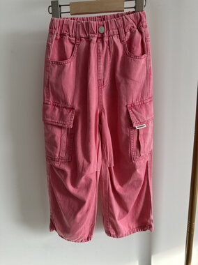 新款 欧bao粉色工装裤，可收脚，65101