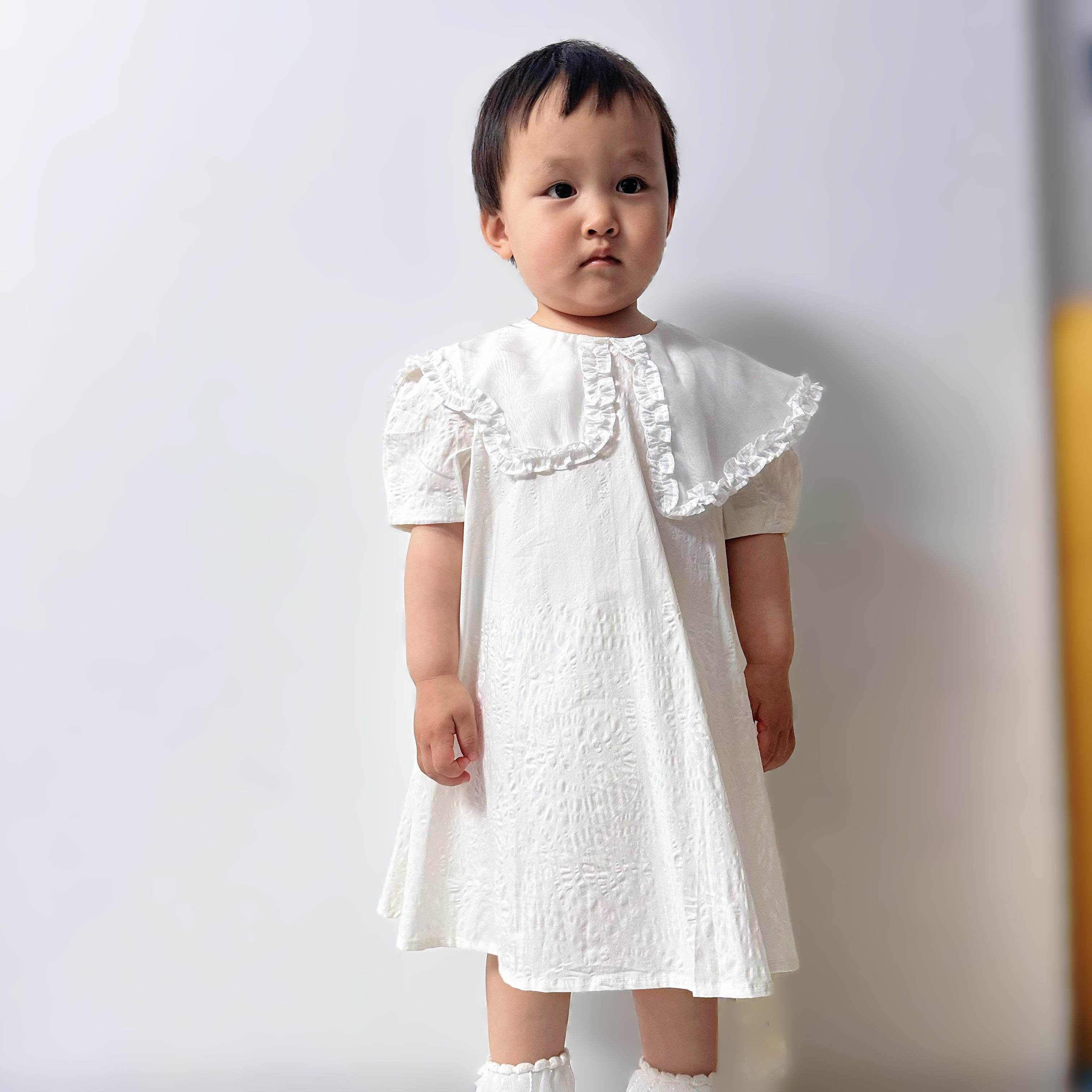 0577高端童装大品家小九，女宝连衣裙棉布裙，领子有设计，码数足