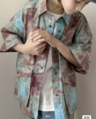 25年柏家HO 码 花料扎染短袖 1066 数足 衬衫 新品