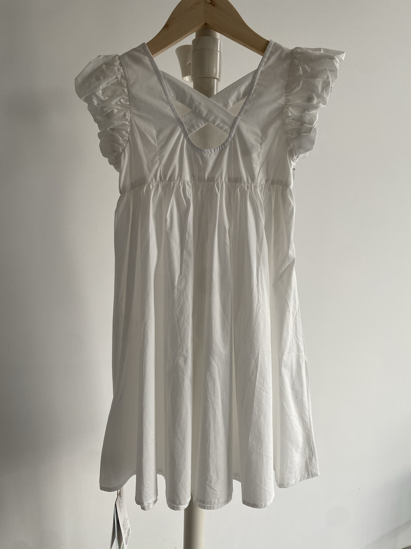 宝儿w连衣裙棉布裙白色背心裙清新可爱,0932