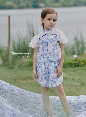 宝儿w女宝夏季套装国风款清新可爱，身高加十拍，0975