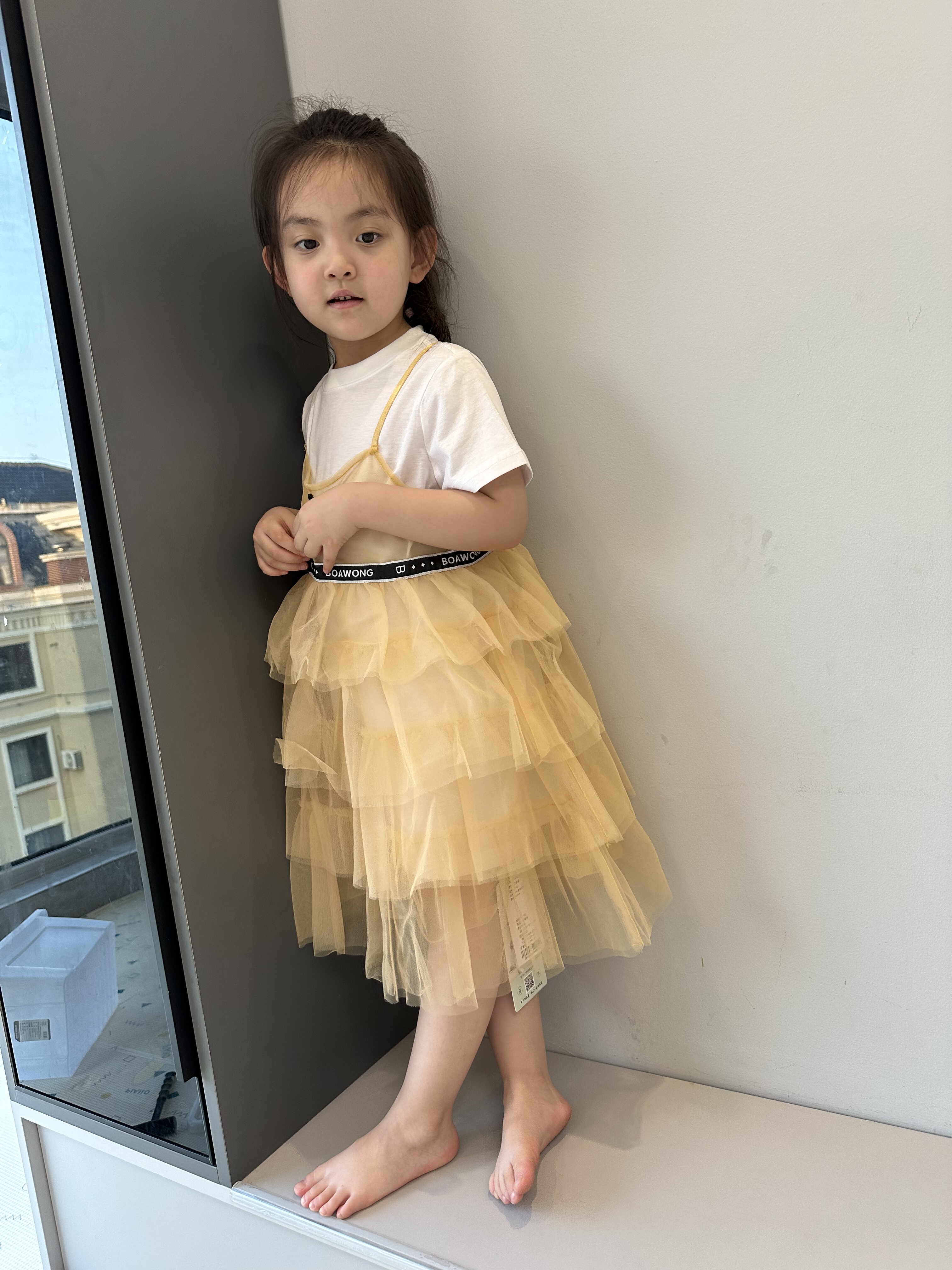 宝儿w连衣裙，真两件套纱纱裙，1566