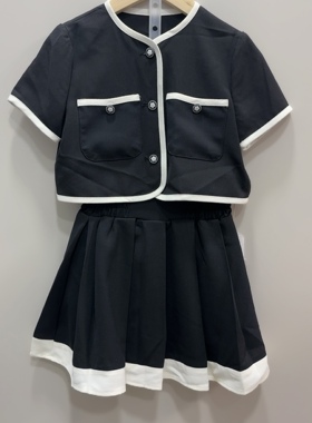 宝儿w黑色小香风套装，短裙带安全裤，1501