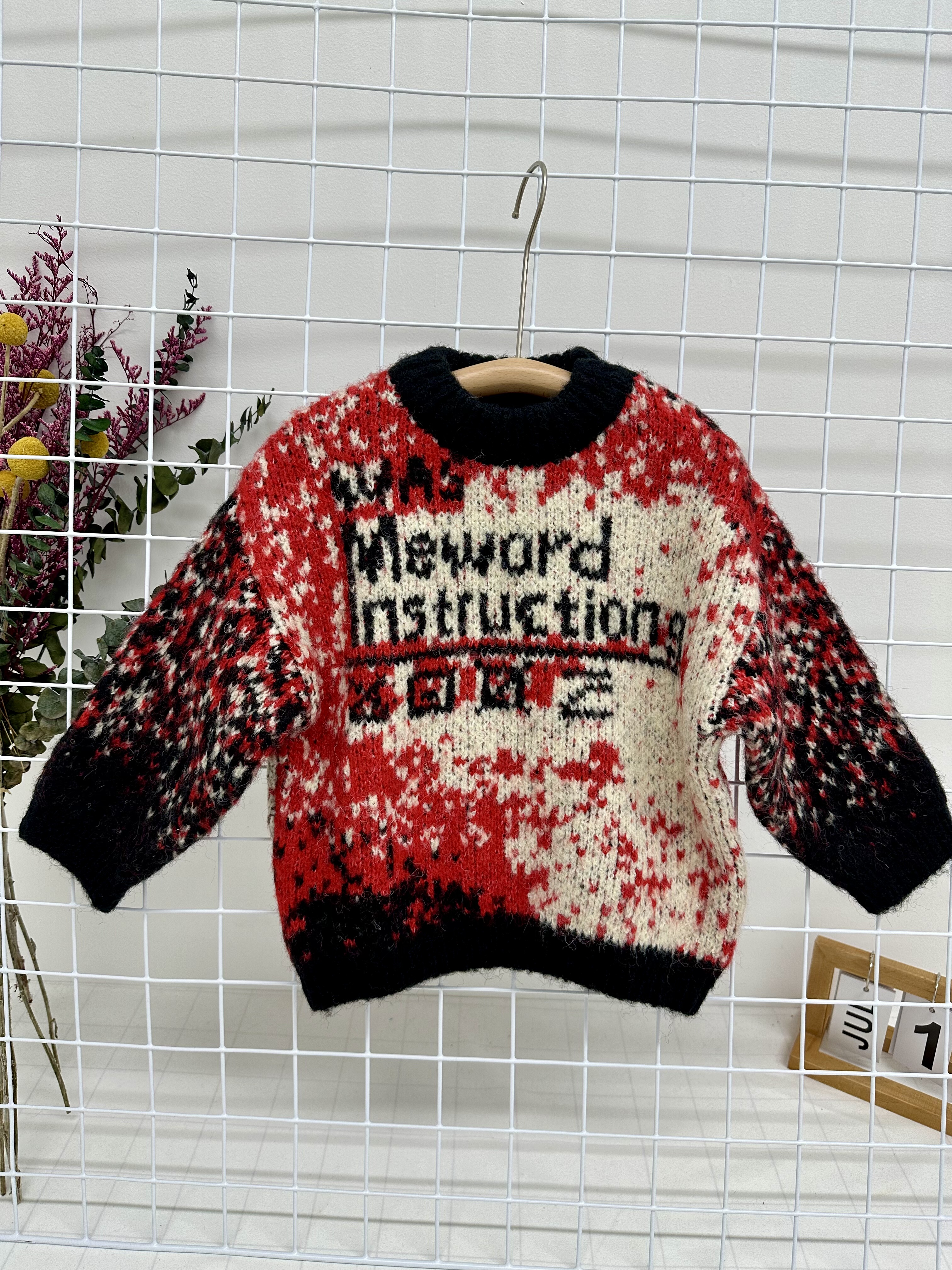 A柏家小童语言  杏红色中领毛衣 厚实