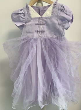 宝儿w薰衣草紫色连衣裙，纱纱裙，公主裙，2803