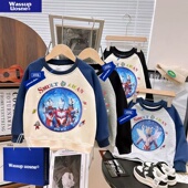 WASSUP男童亮片变色衣服男孩春秋卫衣儿童秋装 奥特曼翻转变脸上衣