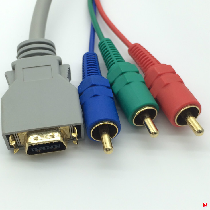 定做 CN14P D端子-3RCA连接线 CN14P公对3色差 D端子转色差1.5米