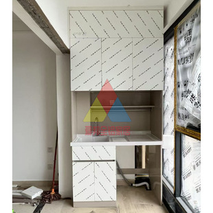 深圳包安装铝合金防水收纳洗衣机全铝阳台柜子工厂上门定制安装