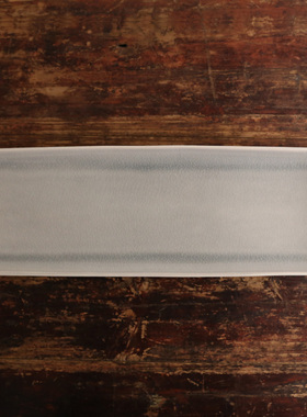 原单出口比利时品牌浅灰色窑变冰裂釉长方形陶瓷鱼盘寿司盘包邮