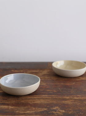 外贸原单出口手作复古风无釉小味碟佐料调料酱油醋葱花蒜蓉香菜