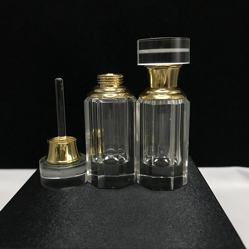 SJ沉香八角形水晶精油瓶分装瓶高级1/2/3ml香水小空瓶美容院瓶子图片